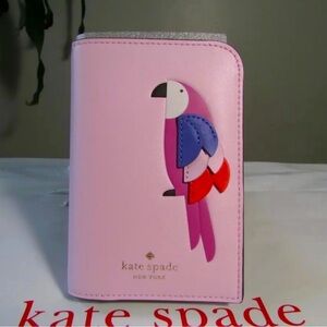 Kate Spade Pippa Flock Party Collection Passport holder w dust bag NWT